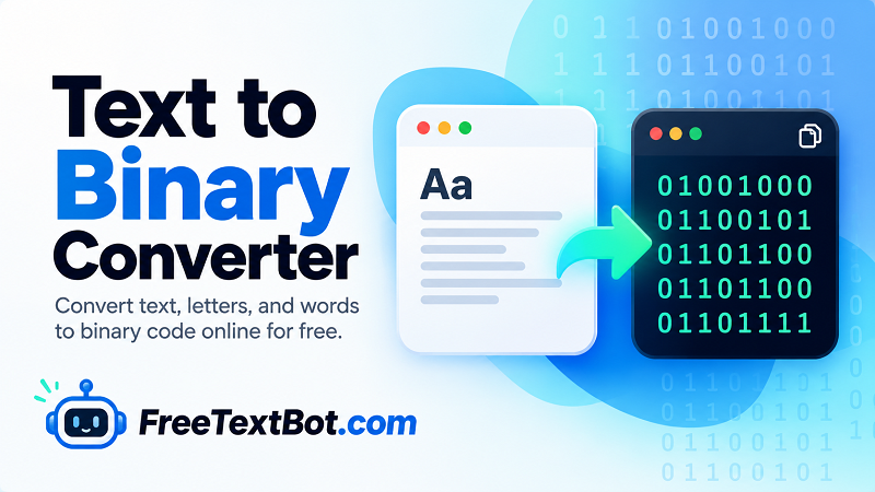Kostenloser Online-Konverter von Text zu Binär | FreeTextBot.com